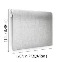 Gray Textured Faux Fabric Peel & Stick Wallpaper