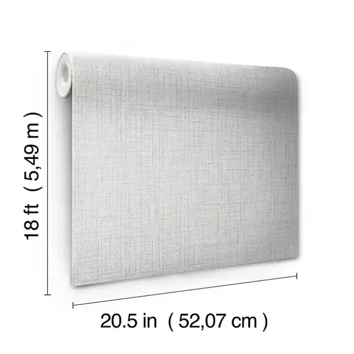 Gray Textured Faux Fabric Peel & Stick Wallpaper