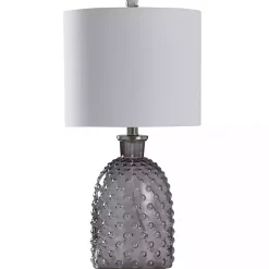 Gray Tinted Glass Jar Table Lamp