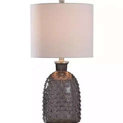 Gray Tinted Glass Jar Table Lamp