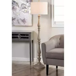 Gray Traditional Spindle Floor Lamp