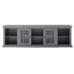 Gray Transitional Breakfront 2-Door Media Console