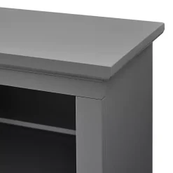 Gray Transitional Breakfront 2-Door Media Console