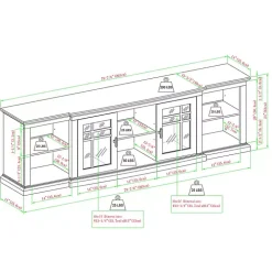 Gray Transitional Breakfront 2-Door Media Console