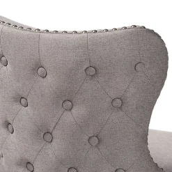 Gray Tufted Back Swivel Counter Stools, Set of 2