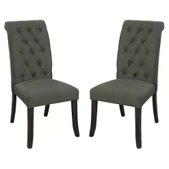 Gray Tufted Landon Dining Chairs, Set of 2