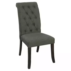 Gray Tufted Landon Dining Chairs, Set of 2