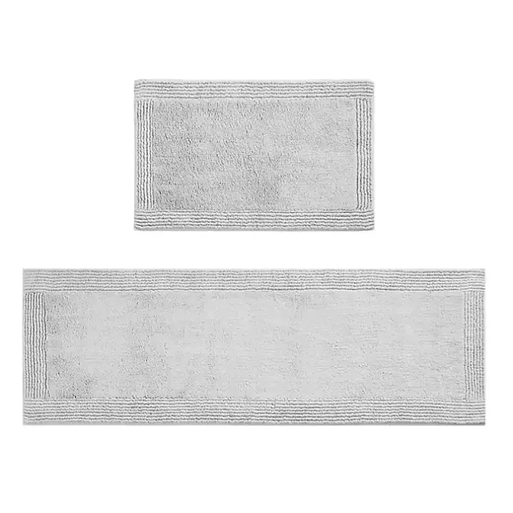 Gray Tufted Reversible Bath Runner