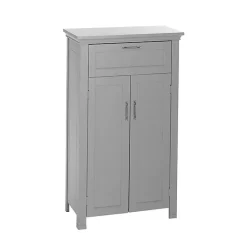 Gray Two-Door Top Shelf Cabinet