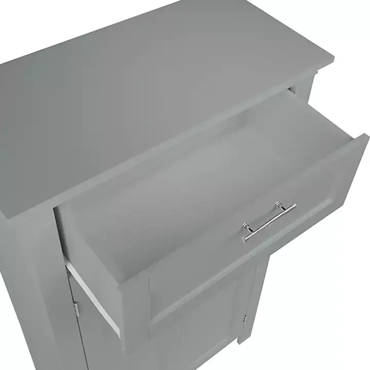 Gray Two-Door Top Shelf Cabinet