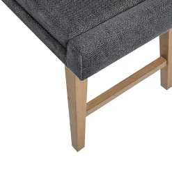 Gray Upholstered and Wood Legs Bench