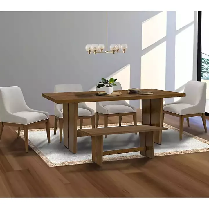 Gray Upholstered Armless Dining Chairs, Set of 2