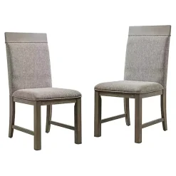 Gray Upholstered Bridgette Dining Chairs, Set of 2