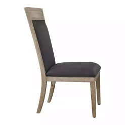 Gray Upholstered Cane Detailing Dining Chair