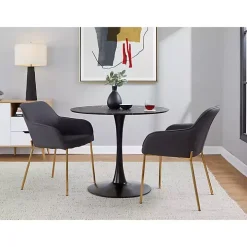 Gray Upholstered Daniella Dining Chairs, Set of 2