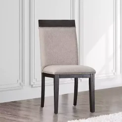 Gray Upholstered Erin Dining Chairs, Set of 2