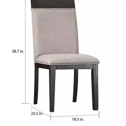 Gray Upholstered Erin Dining Chairs, Set of 2