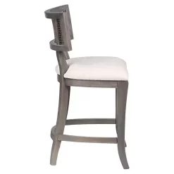 Gray Upholstered Farmhouse Counter Stool