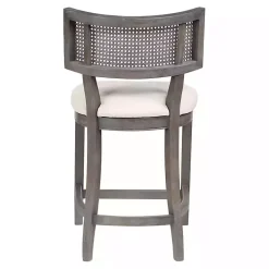 Gray Upholstered Farmhouse Counter Stool