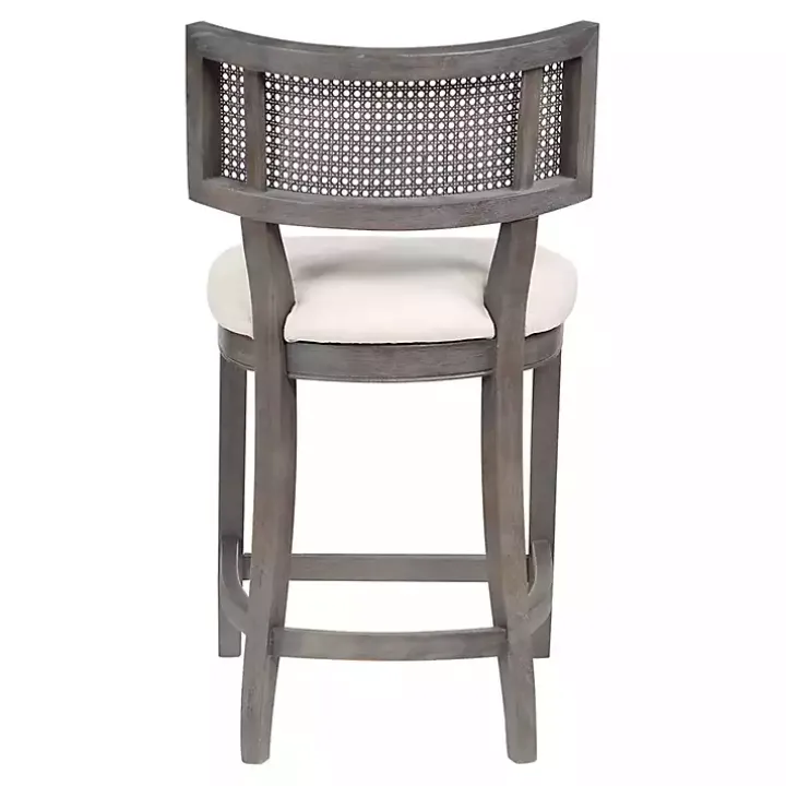 Gray Upholstered Farmhouse Counter Stool