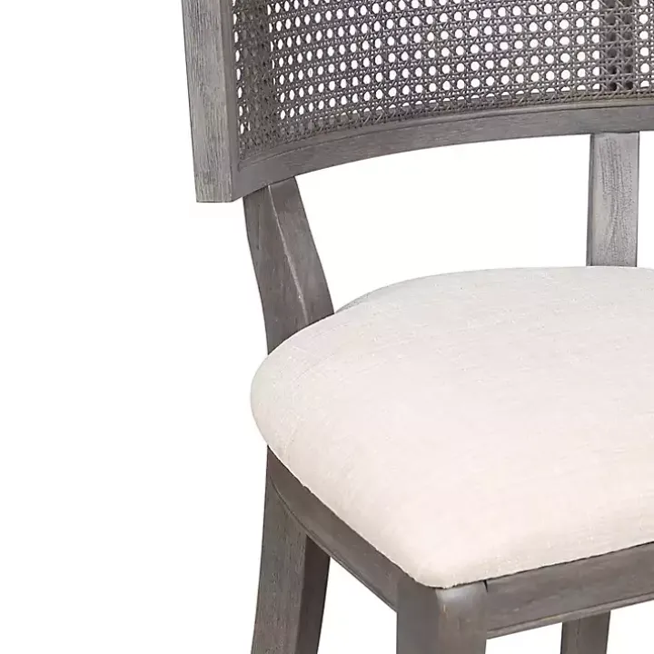 Gray Upholstered Farmhouse Counter Stool