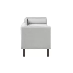 Gray Upholstered Modern Split Back Bench