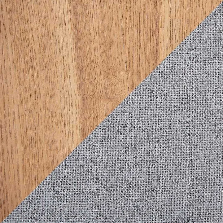 Gray Upholstered Ottomans with Tray Tops, Set of 2