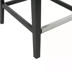 Gray Upholstered Tufted Button Back Counter Stool