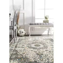 Gray Verona Medallion Area Rug, 5x7