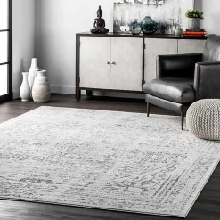 Gray Vintage Distressed Area Rug, 12x18