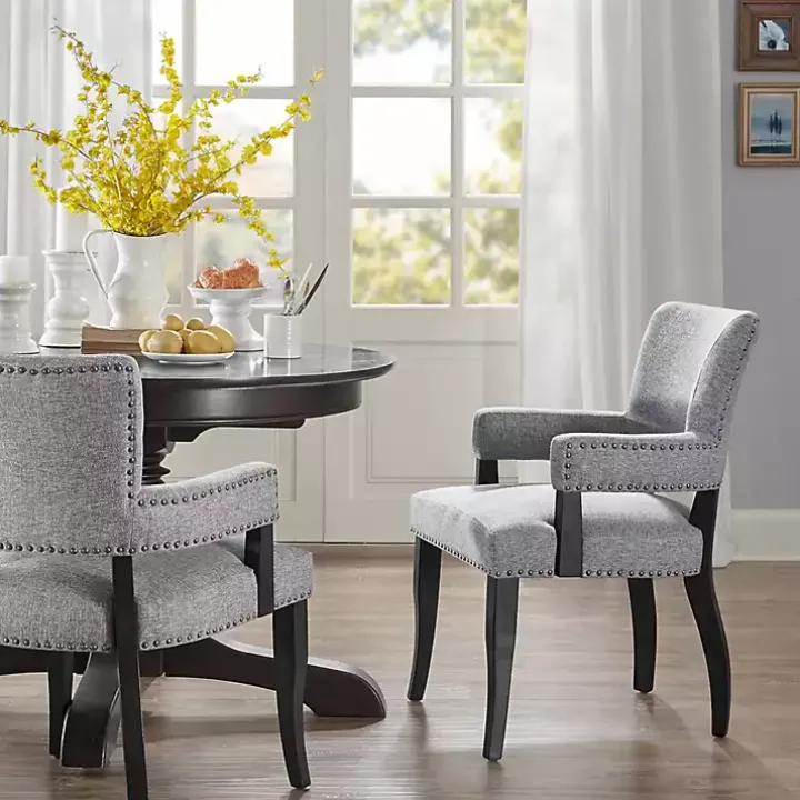 Gray Warms Nailhead Trim Dining Chair