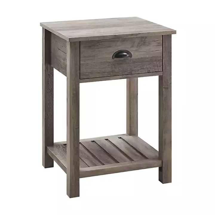 Gray Wash Country Accent Table