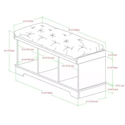 Gray Wash Entryway Bench and Storage Bins