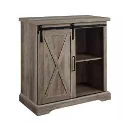 Gray Wash Sliding Barn Door Cabinet