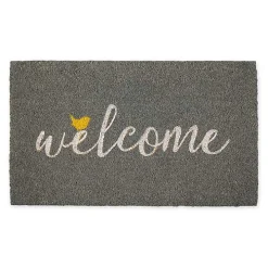 Gray Welcome Bird Coir Doormat