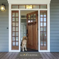 Gray Welcome Bird Coir Doormat
