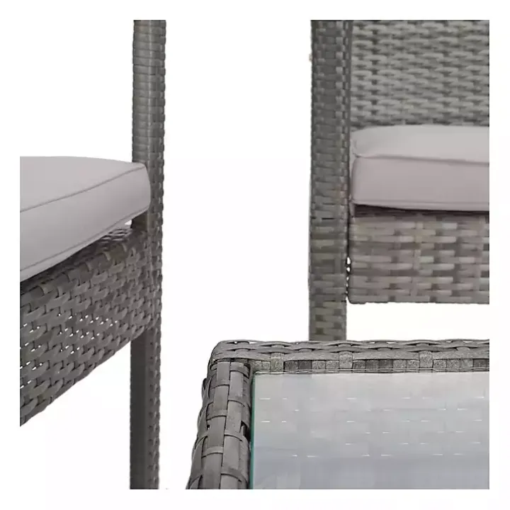 Gray Wicker Frame 4-pc. Outdoor Living Set