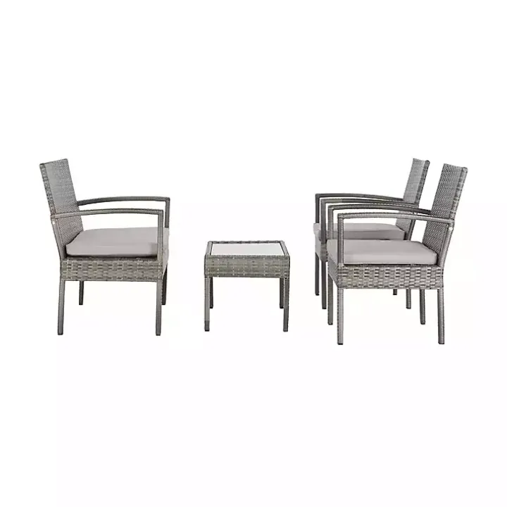 Gray Wicker Frame 4-pc. Outdoor Living Set