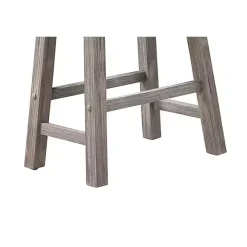 Gray Wire Brush Saddle Bar Stools, Set of 2