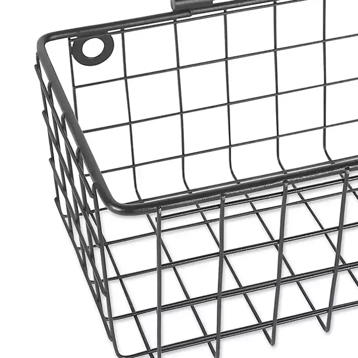 Gray Wire Wall Baskets, Set of 2