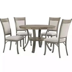 Gray Wood and Upholstered Chairs 5-pc. Dining Set