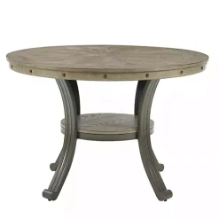 Gray Wood and Upholstered Chairs 5-pc. Dining Set