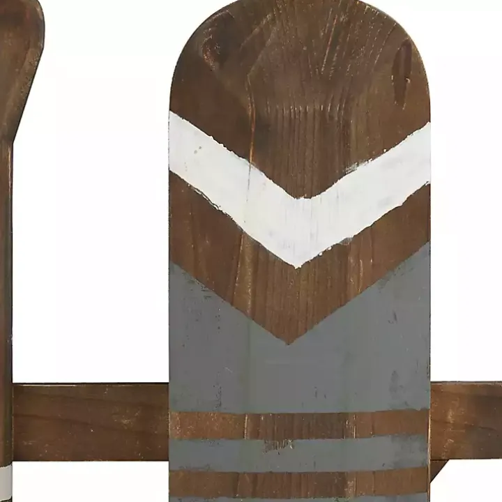 Gray Wood Arrow and Striped Paddle Wall Plaque