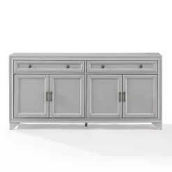 Gray Wood 4-Door Sideboard Cabinet