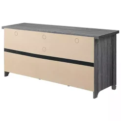 Gray Wood 2-Door Windowpane Media Cabinet