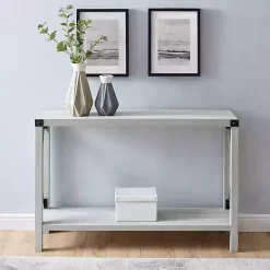 Gray Wood Farmhouse Console Table