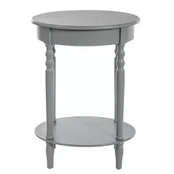 Gray Wood Oval Emily Accent Table