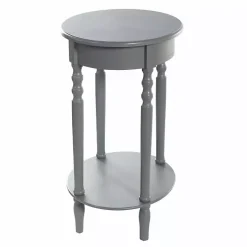 Gray Wood Oval Emily Accent Table