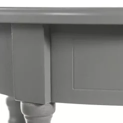 Gray Wood Oval Emily Accent Table