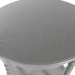 Gray Wood Oval Emily Accent Table